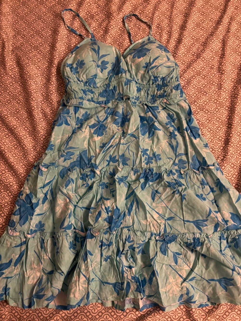 Blue Floral Tiered Sundress